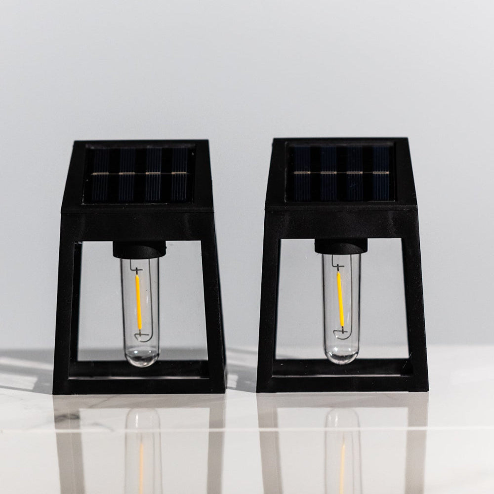 Solar Fence Lighting with Filament Effect Bulb - 2 Pack - Garden Lights Direct
