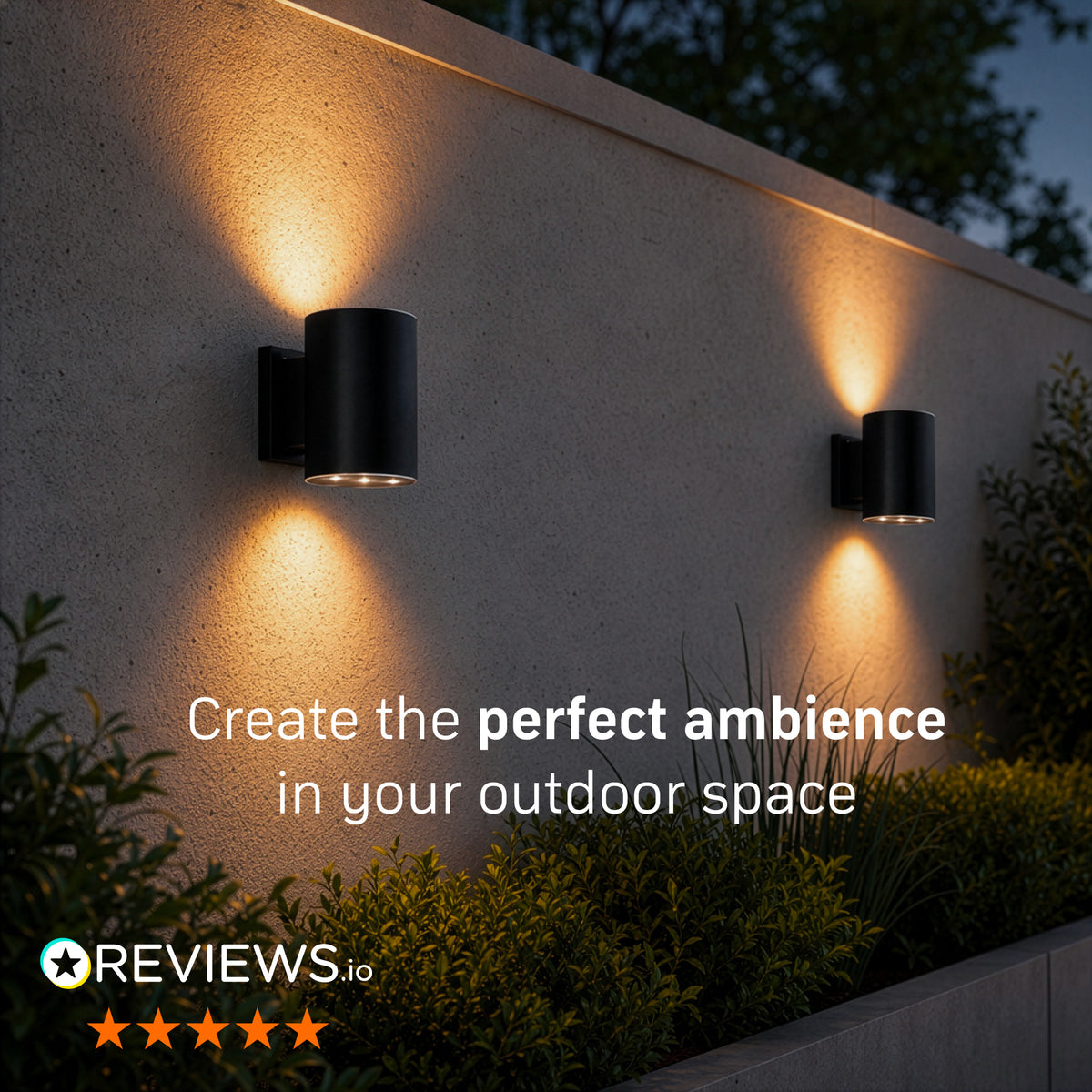 Black Solar Wall Light Set Outdoor