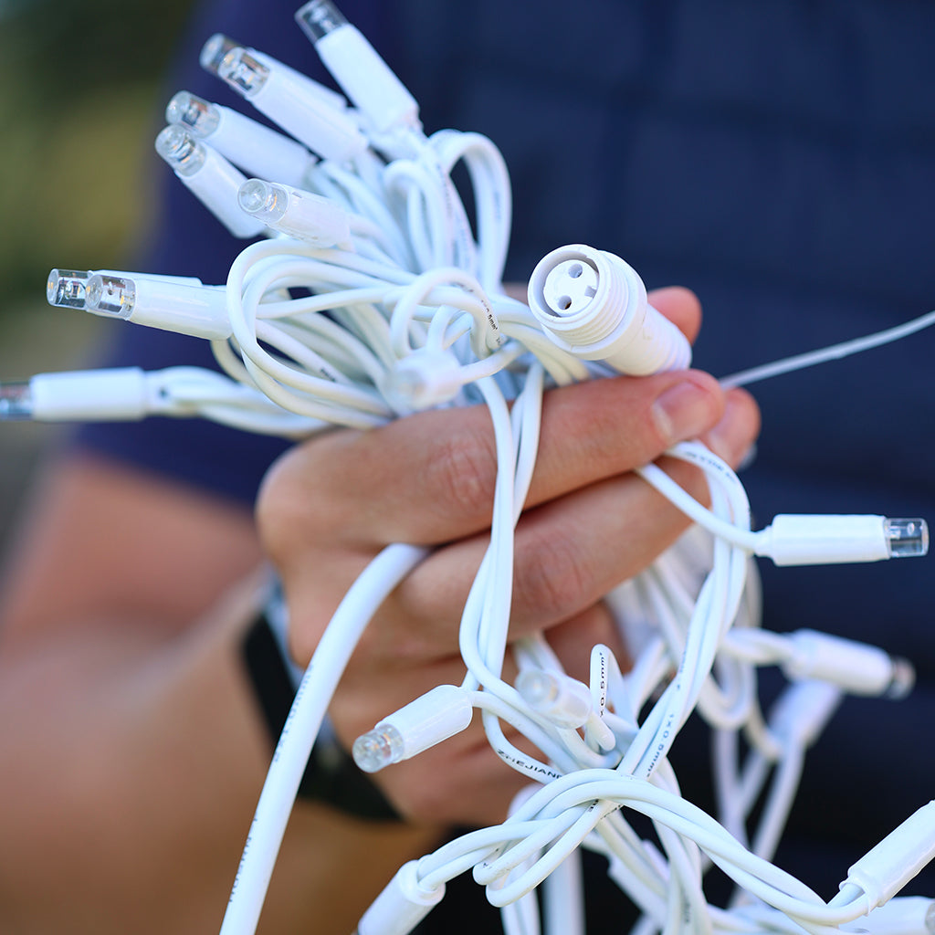 NORDIC Glow Fairy Lights - Connectable IP65 Outdoor & Indoor, 10-100m, 100-1000 LEDs, Thick White Rubber Cable