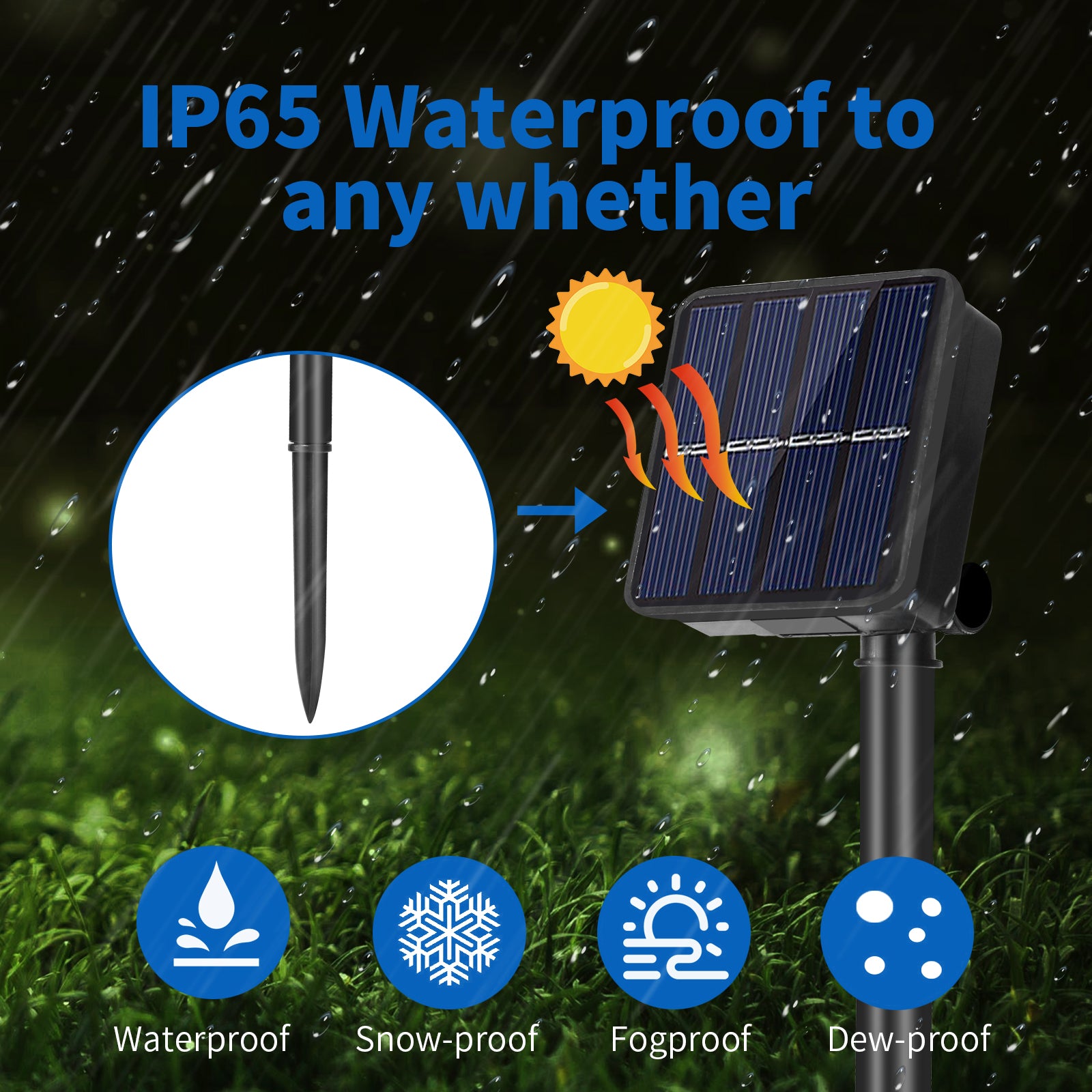 22 Metre Festive Solar Fairy Lights IP65 Multi-Colour 200 LEDs - Garden Lights Direct