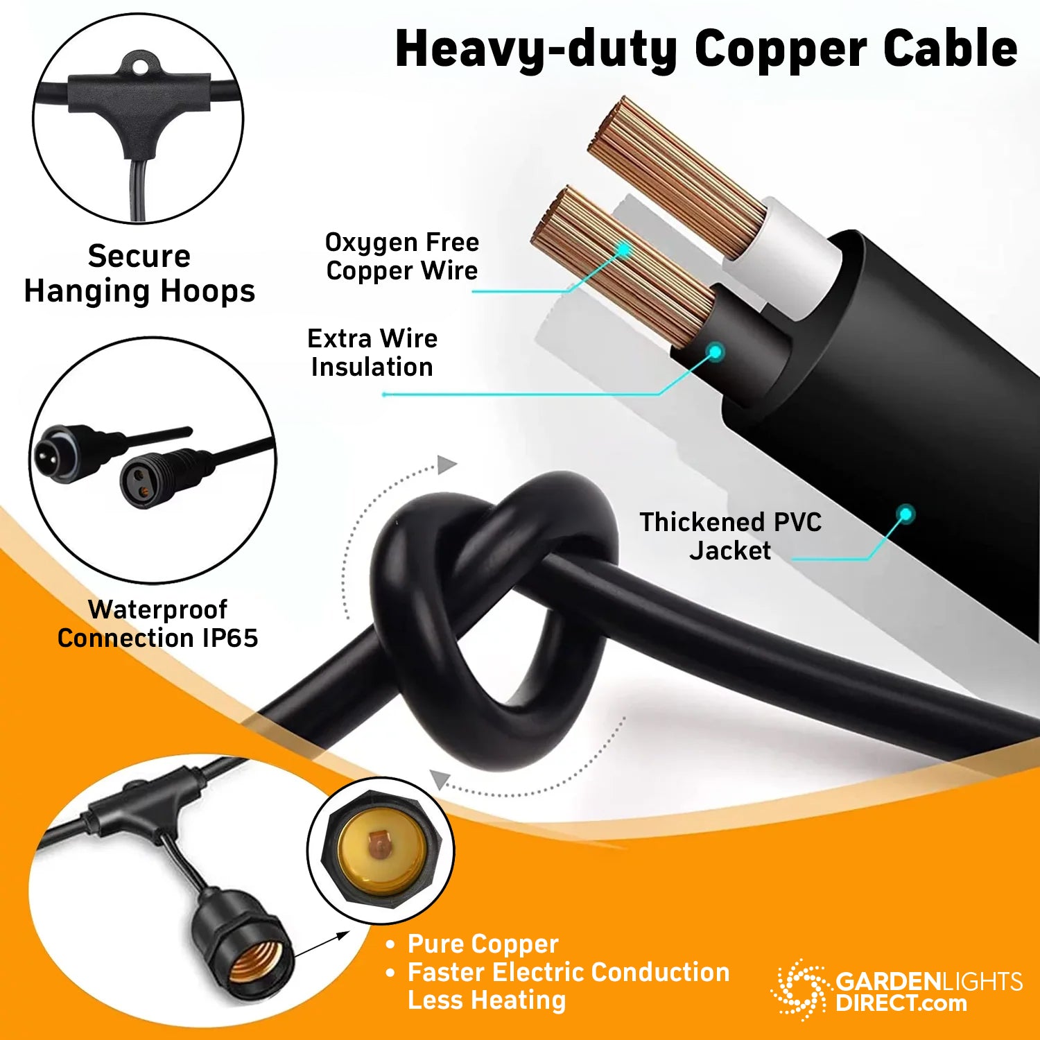 Heavy Duty Festoon Lights Rating Pure Copper