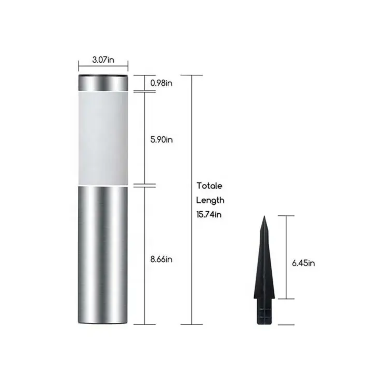Solar Eco Pathway Lights for Gardens - Deluxe Garden Lights - Lucia Silver Stainless Steel - 2 Pack - Garden Lights Direct