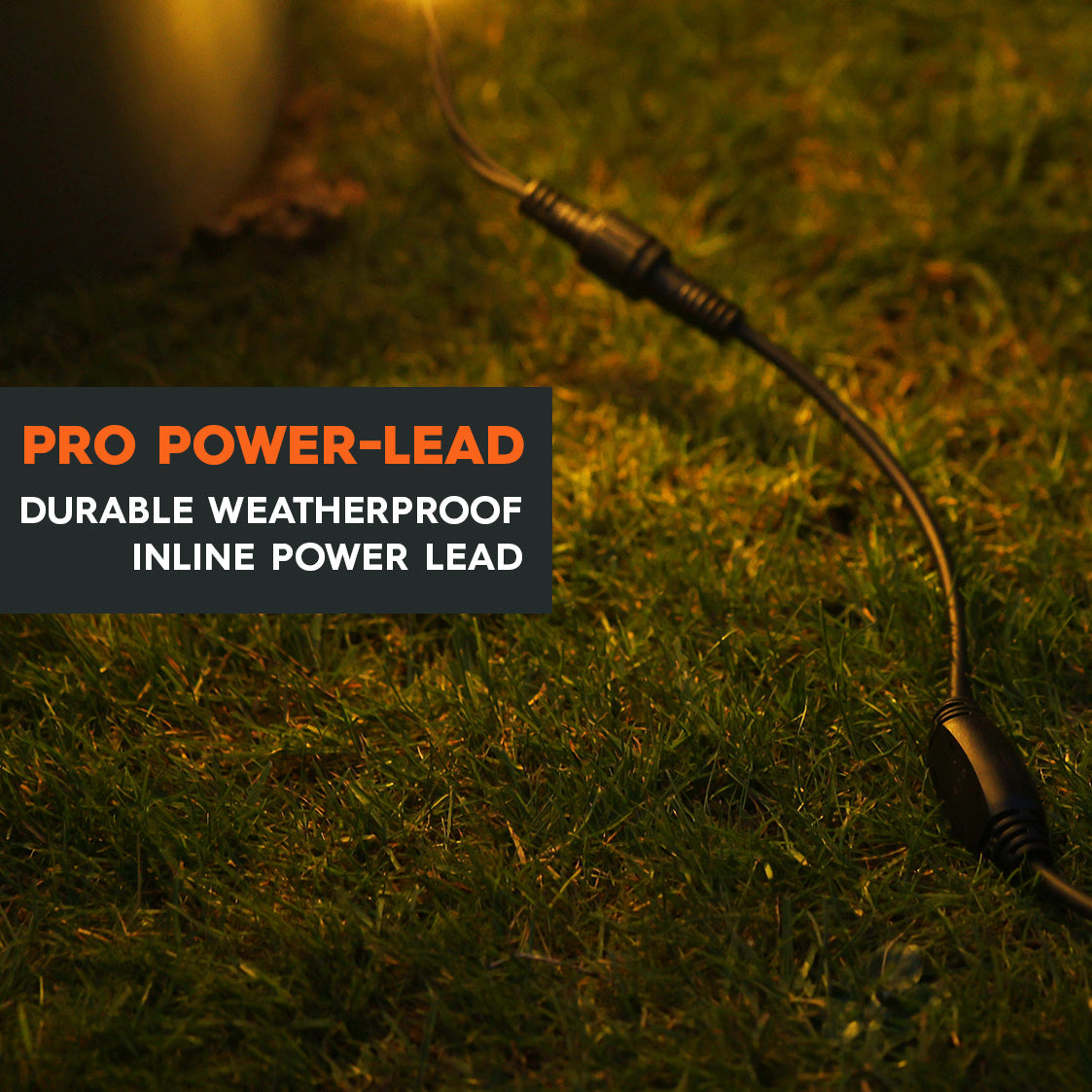 Pro Power-Lead durable weatherproof inline power lead on grass