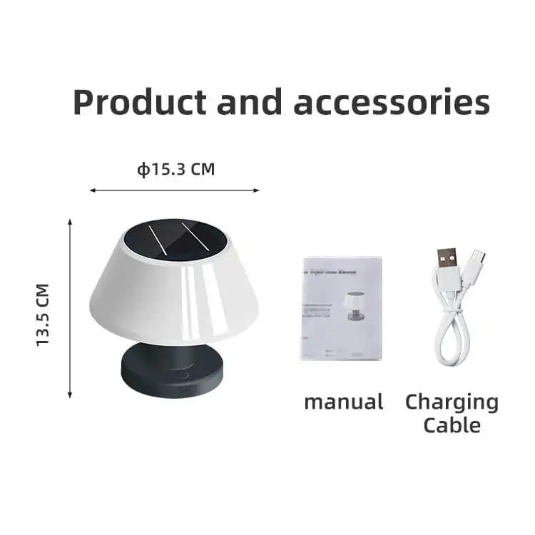 Outdoor Solar Table Lamp - Warm White - IP54 Weatherproof - Garden Lights Direct