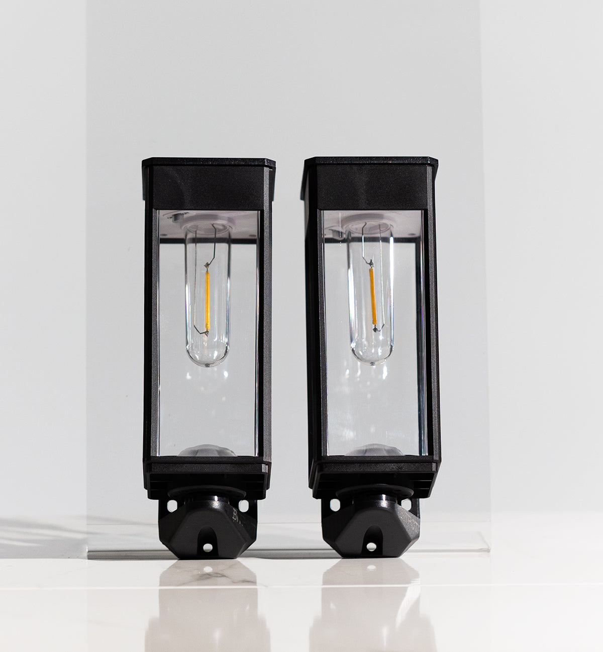 2x Grove Outdoor Solar Wall Lights with Edison Style Bulb IP65 Rated - Garden Lights Direct