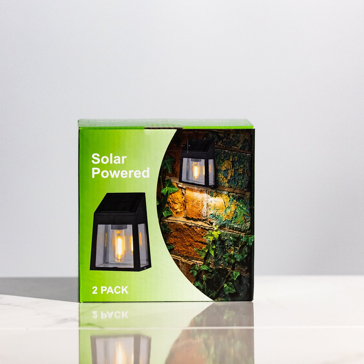 Solar Fence Lighting with Filament Effect Bulb - 2 Pack