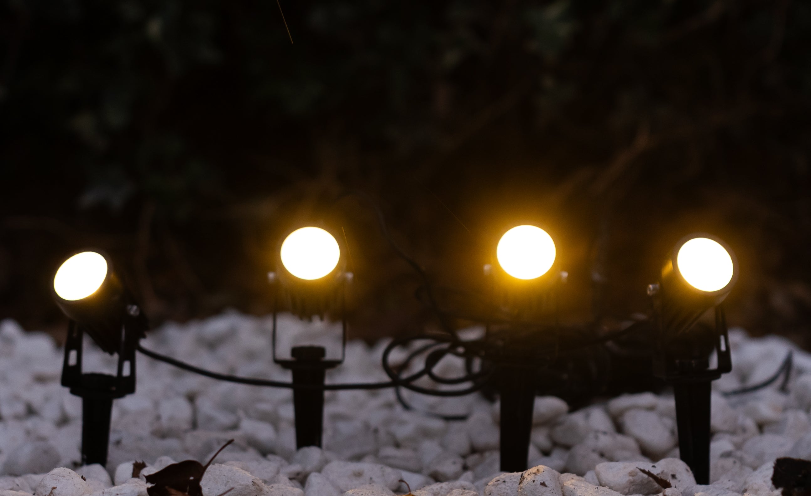 Solar Garden Spotlights Ultra Bright Heavy Duty Black x4 Spotlights IP65 Rated - Garden Lights Direct