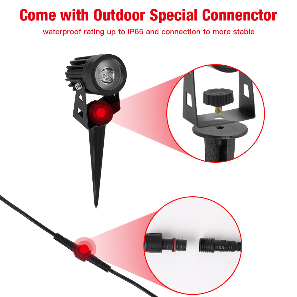 Solar Garden Spotlights Ultra Bright Heavy Duty Black x2 Spotlights IP65 Rated - Garden Lights Direct