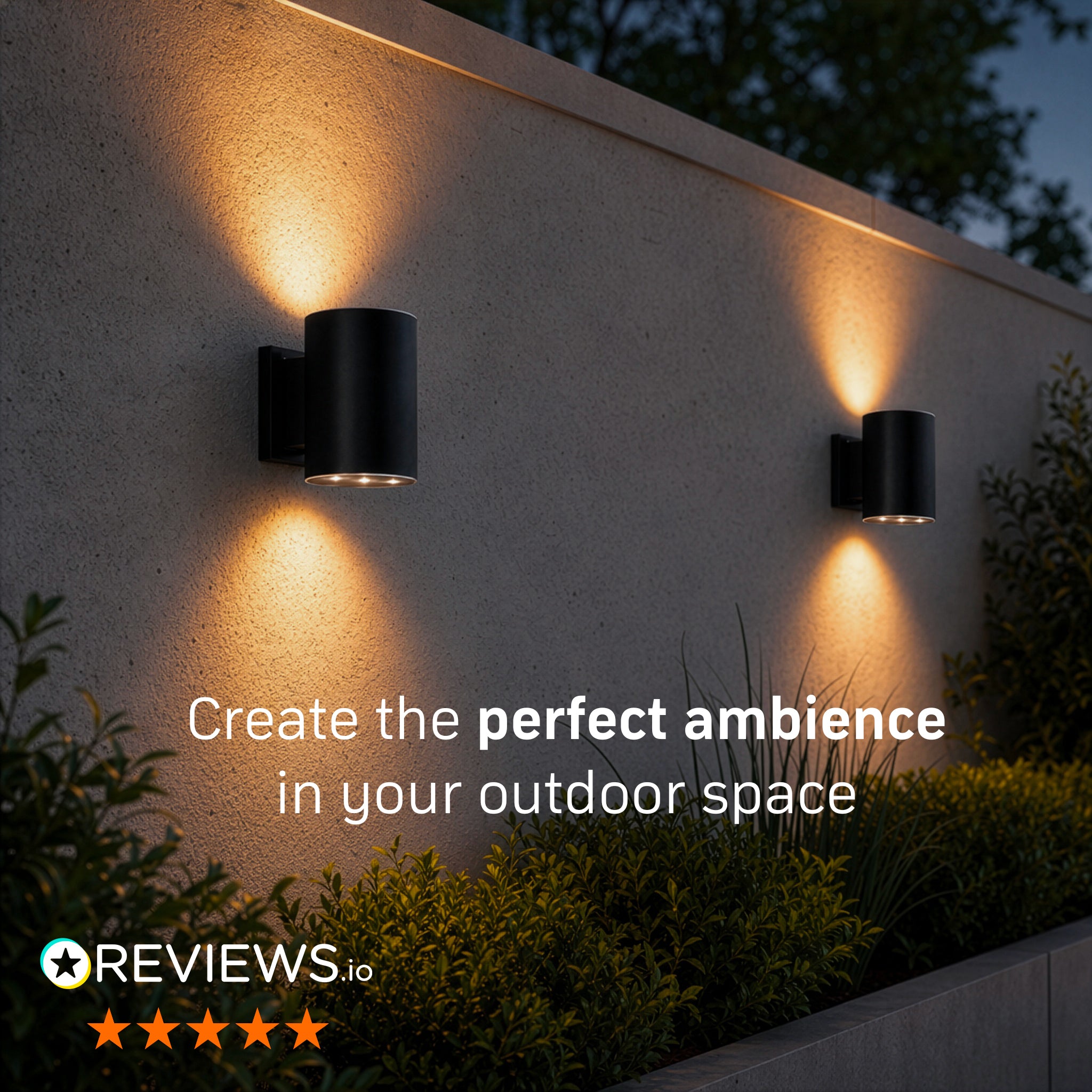 Black Solar Wall Light Set Outdoor