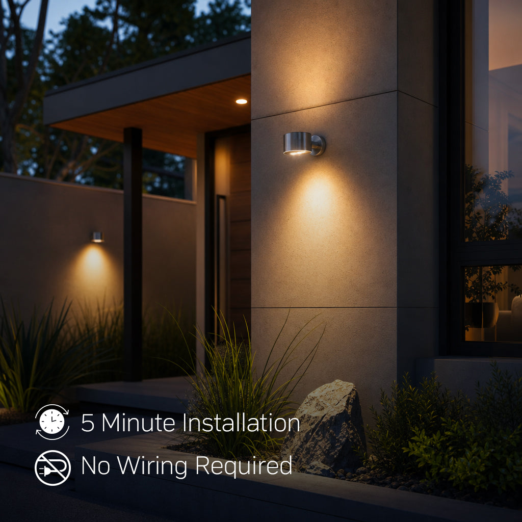 Down Facing Solar Wall Light No Wiring