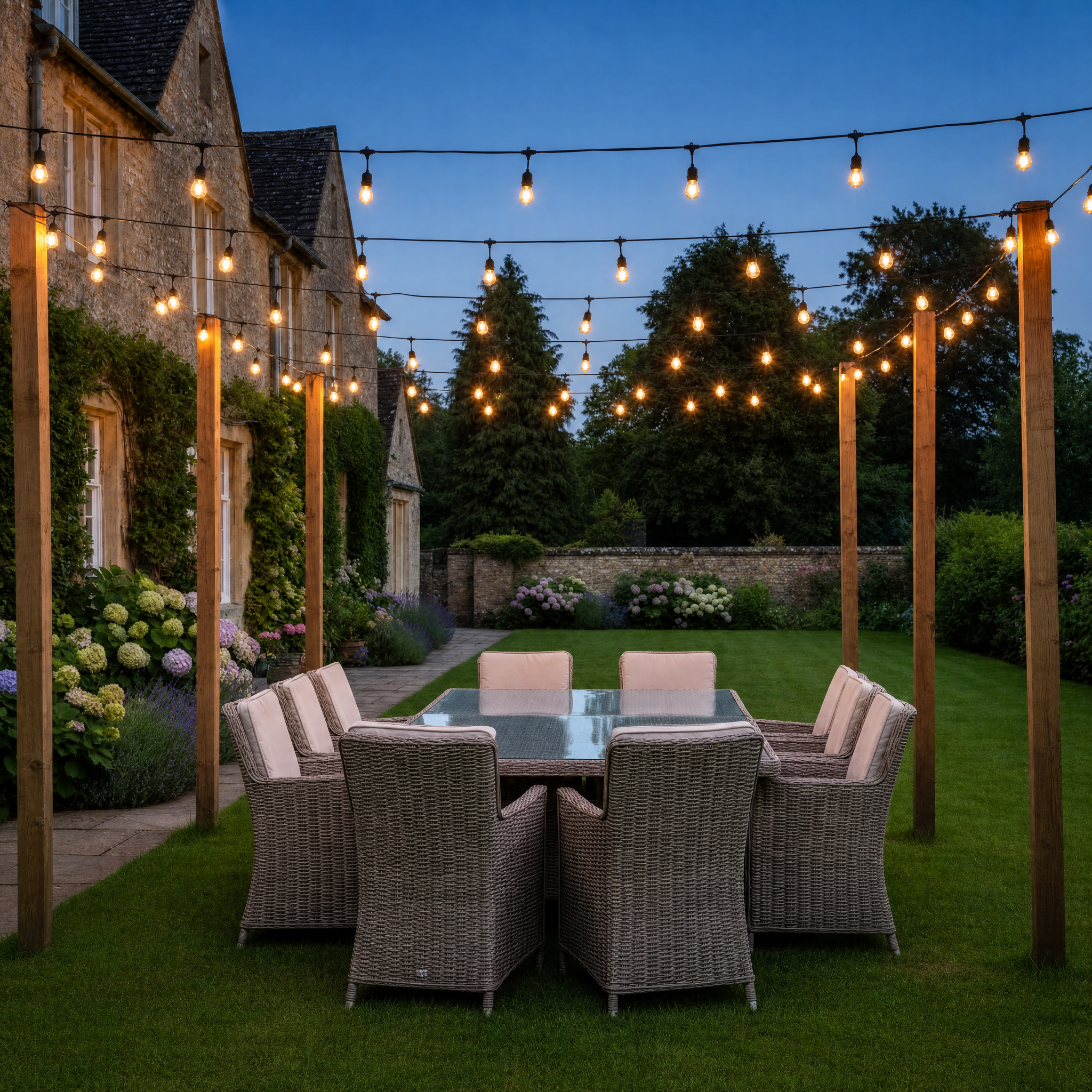 Festoon Lights Hanging Outdoor Mains Powered IP65 UK