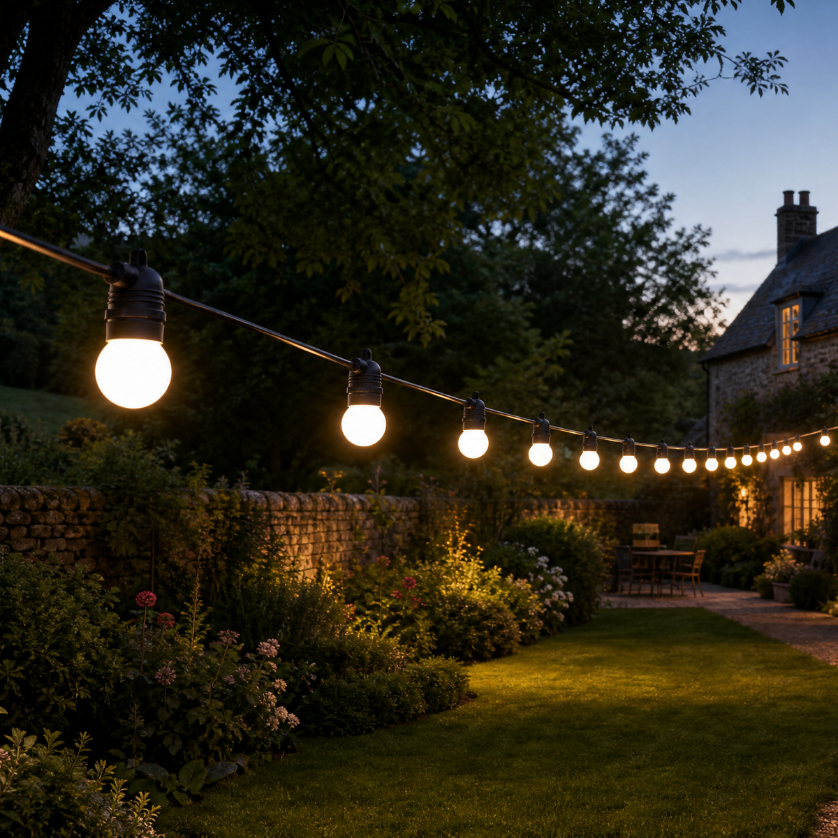Meribel Festoon Lights - Warm White, Connectable, IP65 Rated (5m–100m)