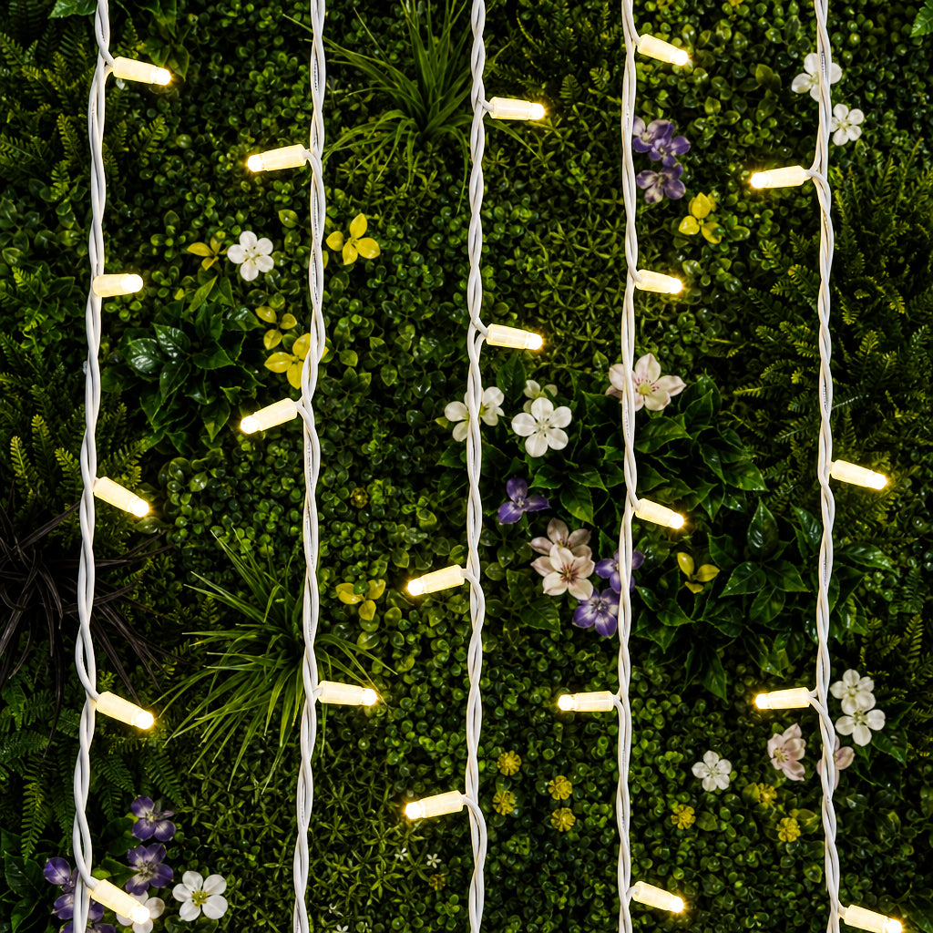 NORDIC Glow Fairy Lights - Connectable IP65 Outdoor & Indoor, 10-100m, 100-1000 LEDs, Thick White Rubber Cable