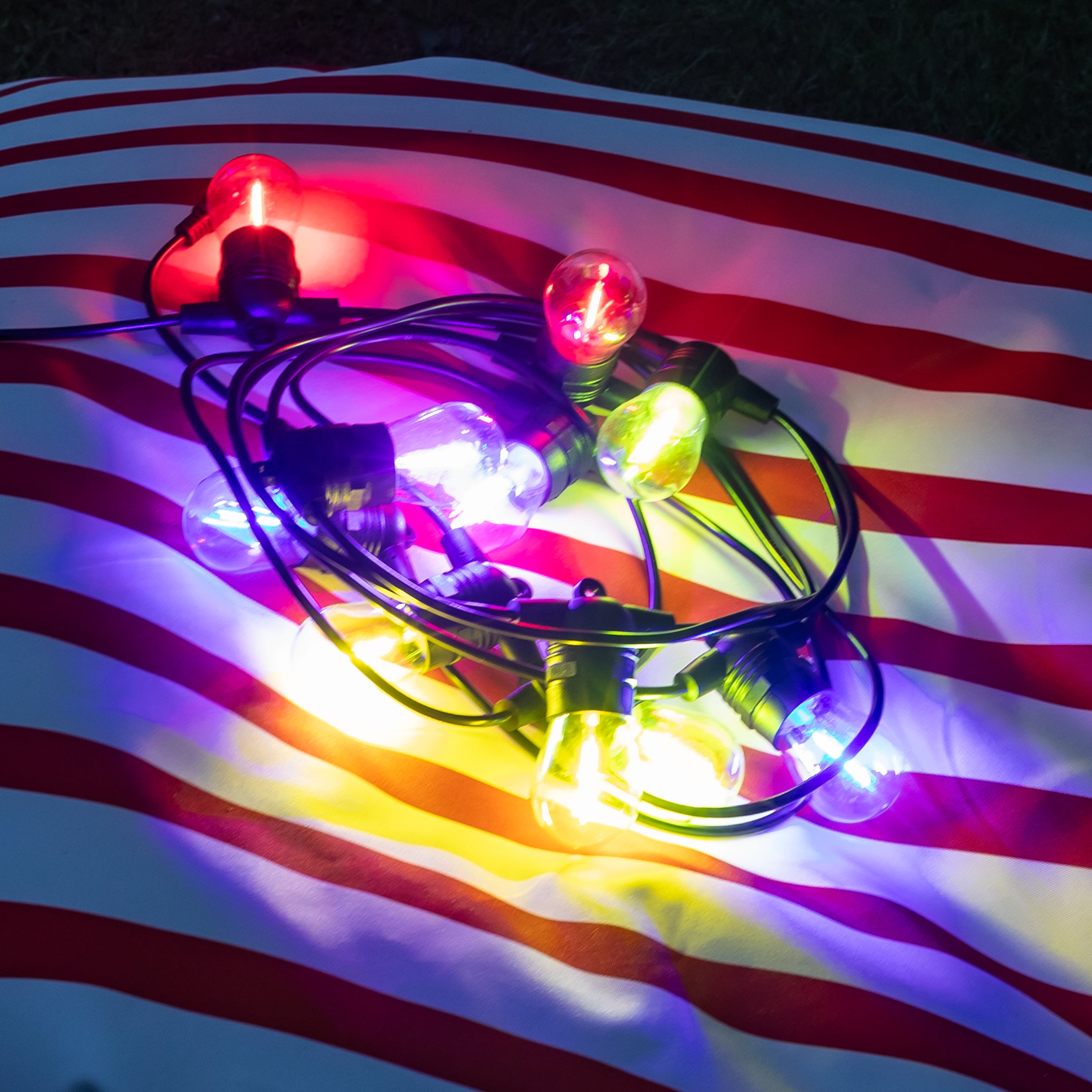 Portofino Multicoloured Festoon Lights - Connectable, IP65 (5m–100m)