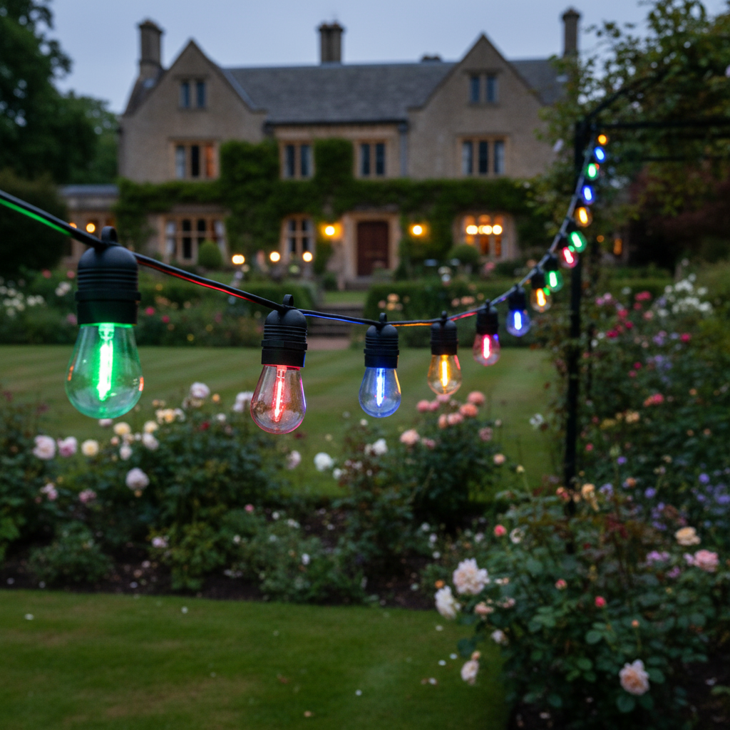 Portofino Multicoloured Festoon Lights - Connectable, IP65 (5m–100m)