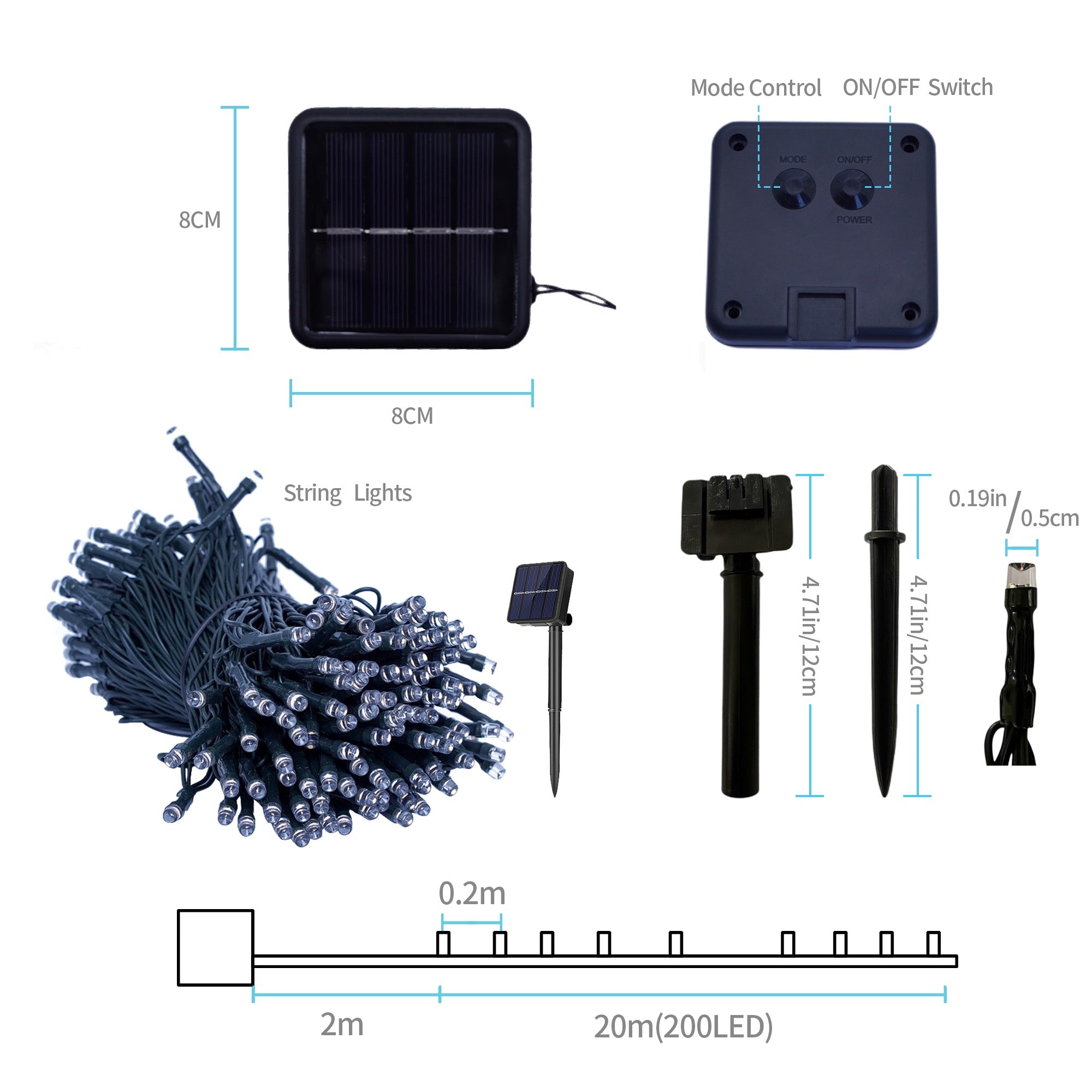 Multicolour Solar Fairy Lights For Outdoor