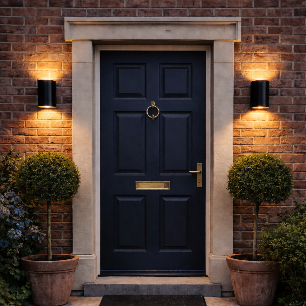 Monaco Outdoor Solar Wall Light Either Side Of Door