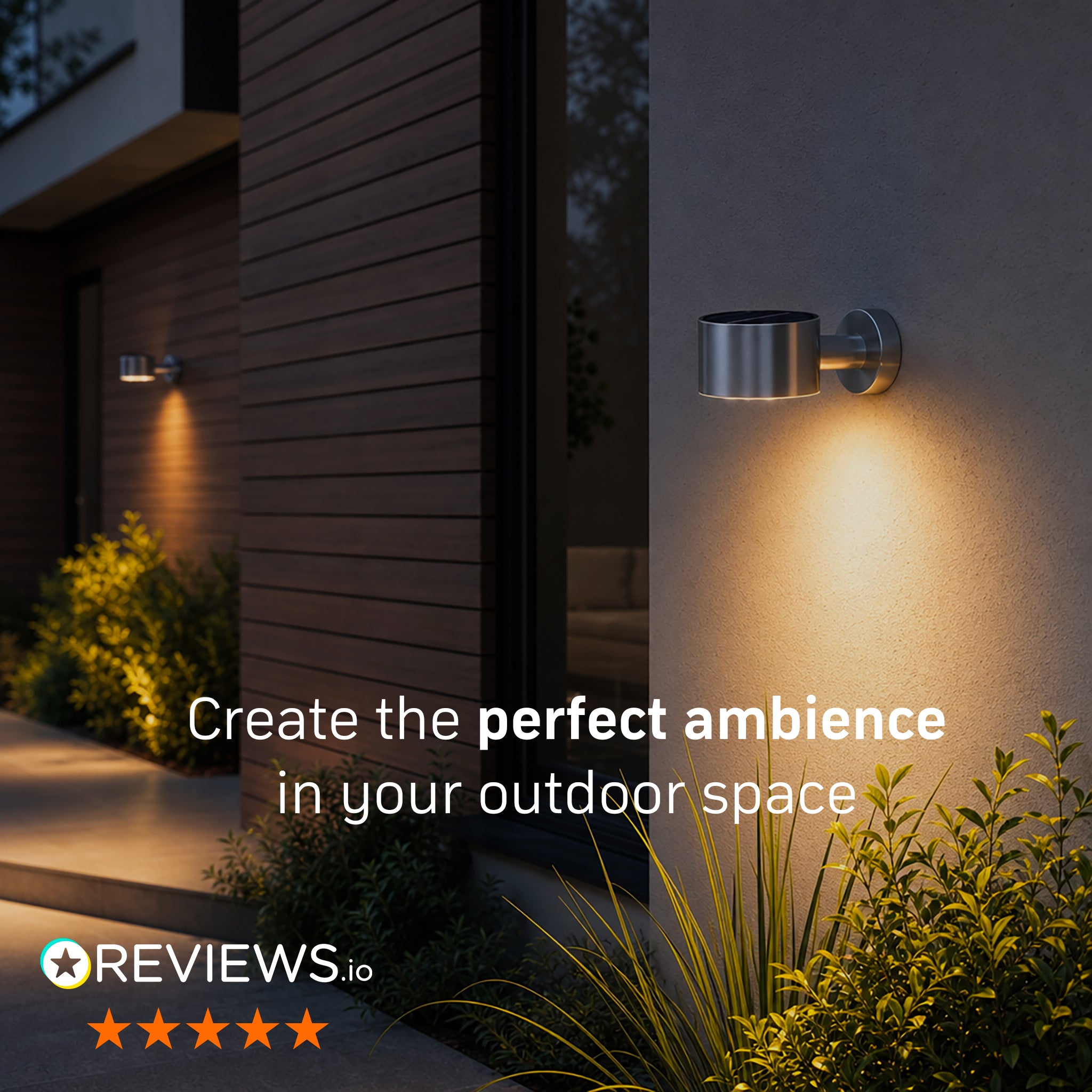 Fairfax Solar Down Wall Light - Silver - IP65 - Warm White LED - Weatherproof - Built To Last