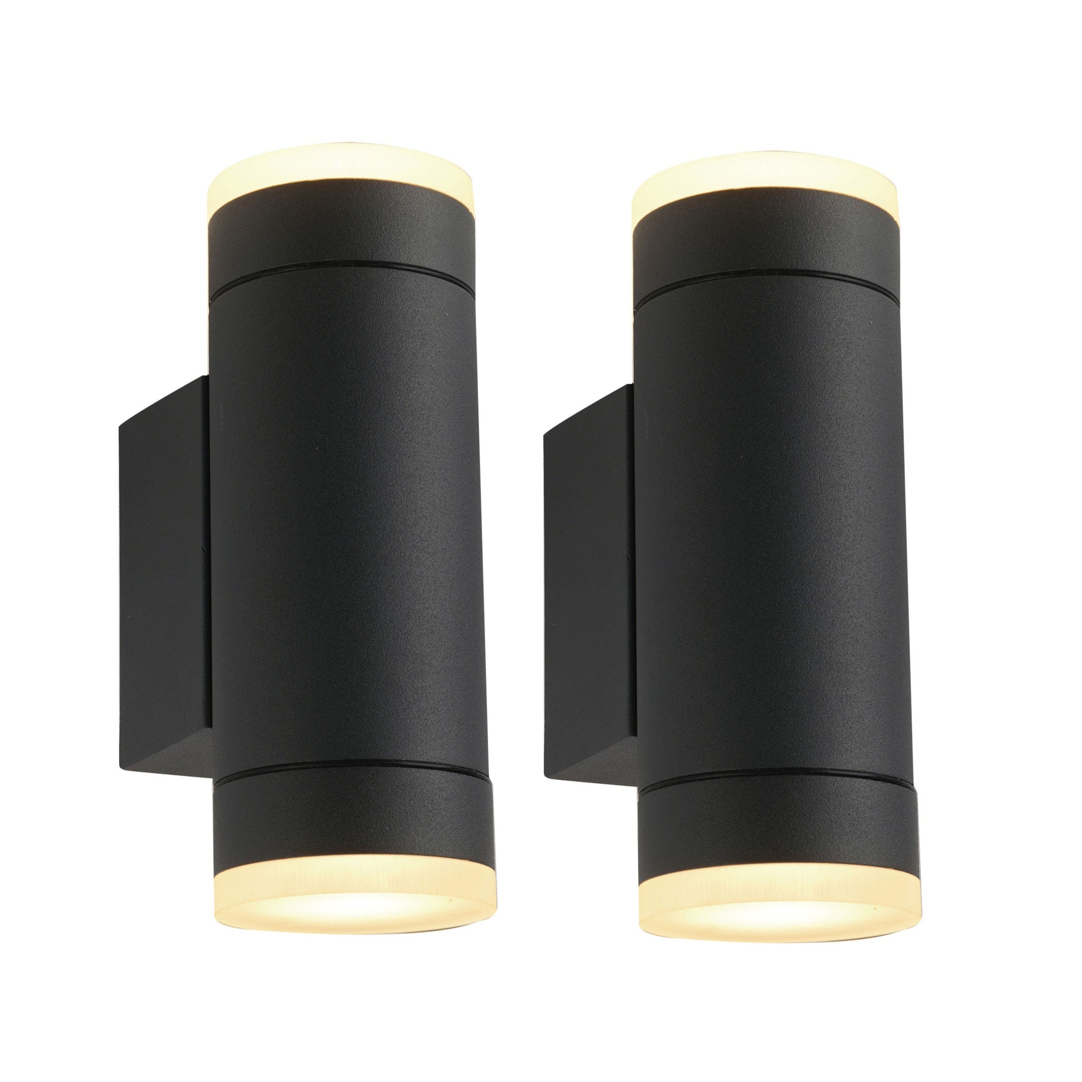 2 Pack - Up & Down Facing Outdoor Nordic Wall Lights - IP54 Rated