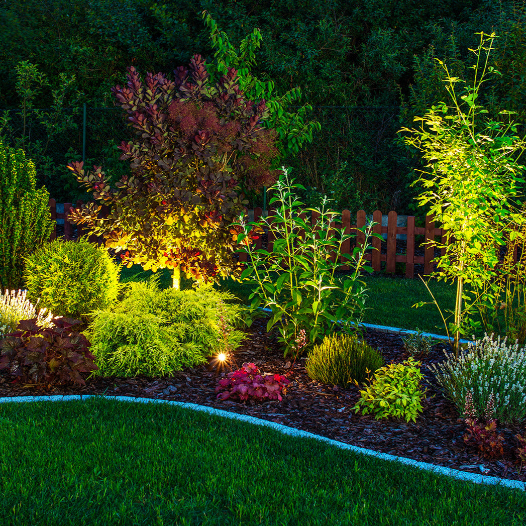 Solar Garden Spotlights Ultra Bright Heavy Duty Black x2 Spotlights IP65 Rated - Garden Lights Direct