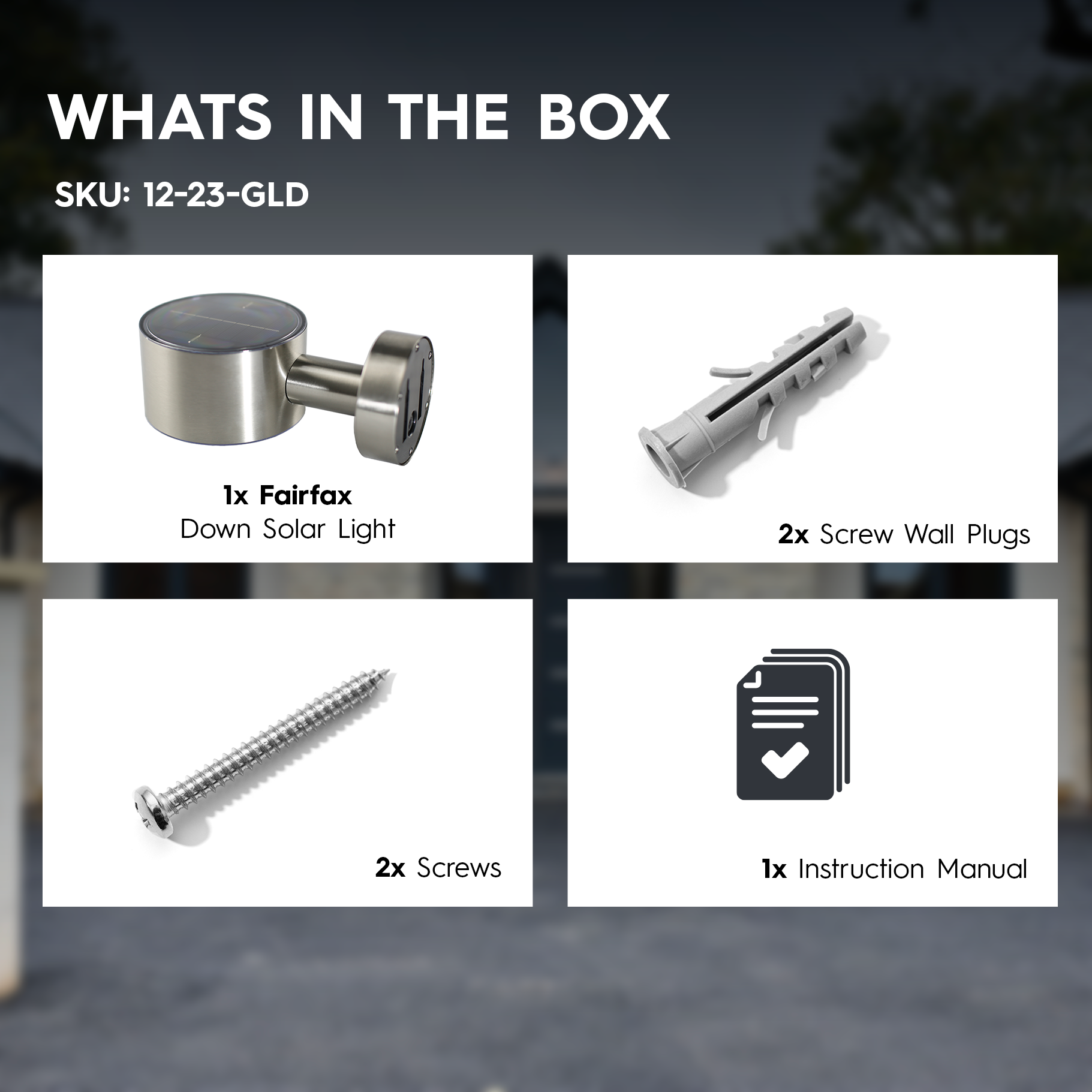 Fairfax Solar Down Wall Light - Silver - IP65 - Warm White LED - Weatherproof - Built To Last